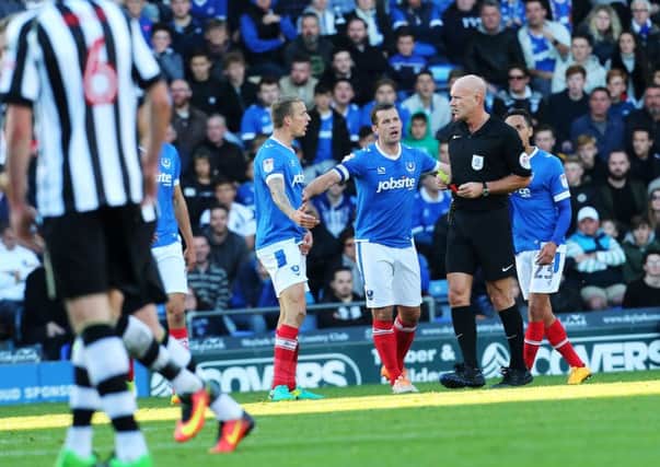 Referee Nigel Miller frustrated Blues boss Paul Cook. Picture: Joe Pepler