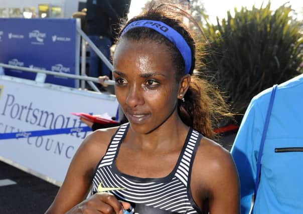 Womens race winner Tirunesh Dibaba  Picture: Malcolm Wells
