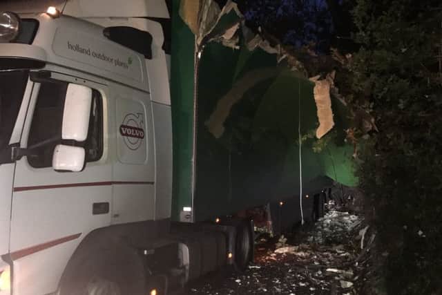The Titchfield Lane accident. Picture by Hampshire Constabulary