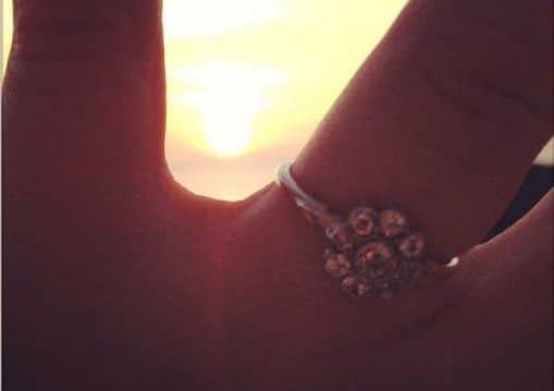 A picture of the ring posted on Facebook by Jacinta Pearson