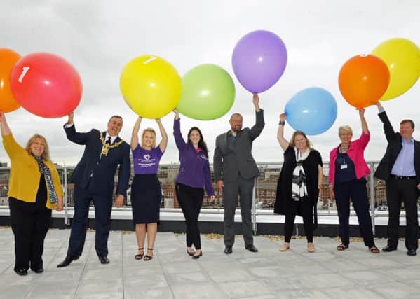 From left, Sandy O'Neill, Portsmouth Lord Mayor David Fuller, Lauren Clarke, Victoria Greenshields, Cllr Luke Stubbs, council leader Donna Jones, Cllr Linda Symes and Cllr Neill Young at the lotto's launch