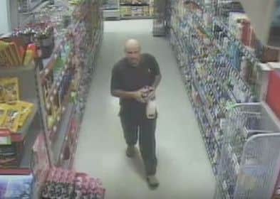 Anthony Journet in the Leigh Park Co-op after the Clanfield robbery, in what police said was a bid to create an alibi