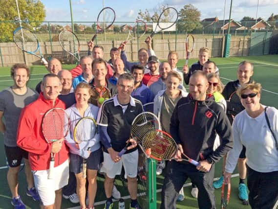 Competitors take part in the Solent Property Professionals Tennis Tournament, held at Lee-on-the-Solent Tennis, Squash & Fitness Club
