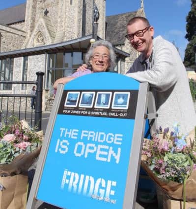 Andrew Malbon and Vida Weaver outside St Judes Church
