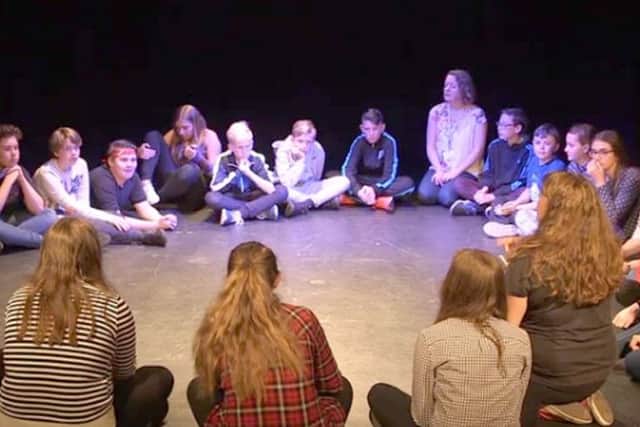 Young people from schools across Havant in a still from an e-safety short film they put together with the help of The Spring