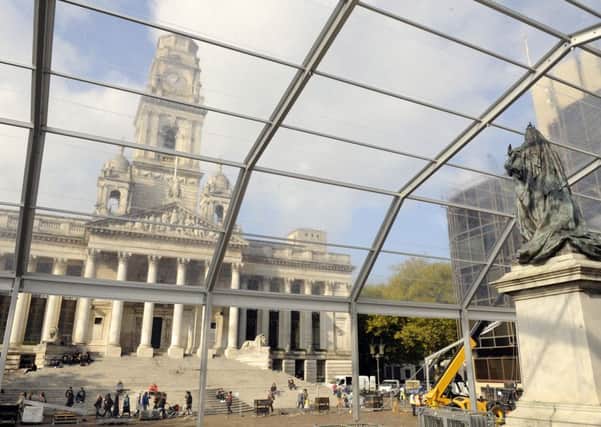 Preparations for the Oktoberfest in Guildhall Square
Picture: Malcolm Wells (161025-3050)