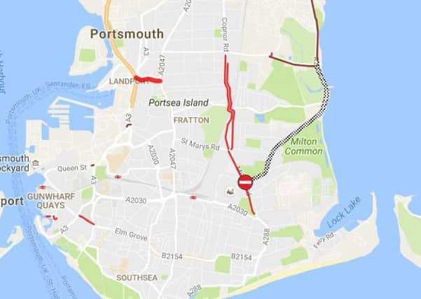 Congestion hits main roads across Portsmouth   Image: AA Traffic