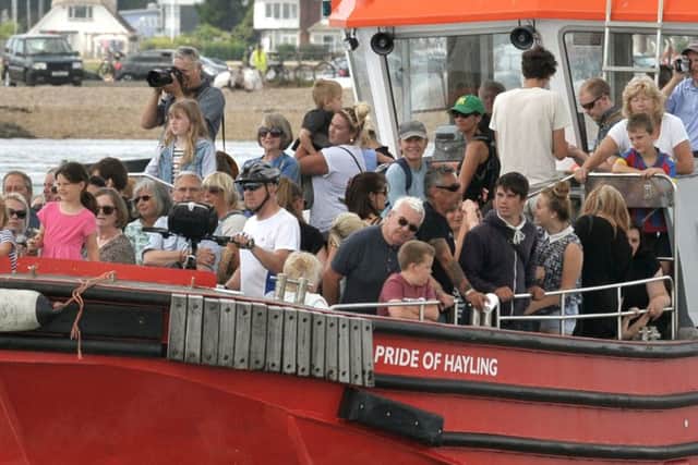 Passengers at the Hayling Ferry relaunch in August