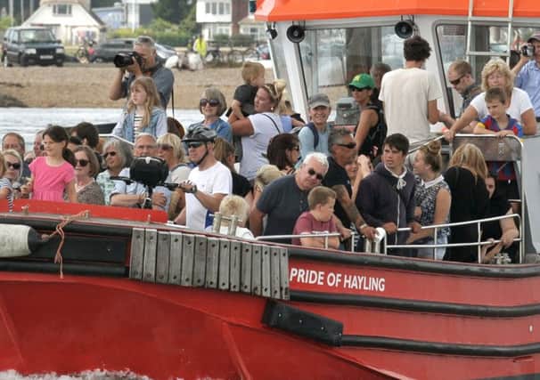 Passengers at the 
Hayling Ferry relaunch in August