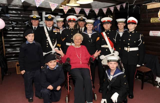 Pearl celebrated at the Fort Cumberland Arms, Eastney, with her loved ones and the naval cadets. 
Picture: Sarah Standing.