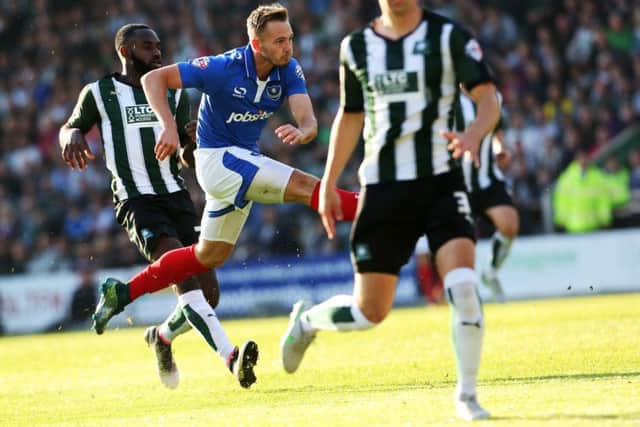 Adam McGurks final Pompey outing was the play-off semi-final game at Plymouths Home Park last season