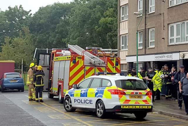 The aftermath of the blaze at Handworth House, Quinton Close.