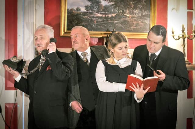 Geoffrey Pye, Peter Colley, Clarice Wale and Peter McCrohon

who will be appearing in Spirder's Web at Wymering Manor