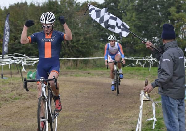 Adrian Lansley celebrates his win. Picture: Neil Marshall (161428-17)