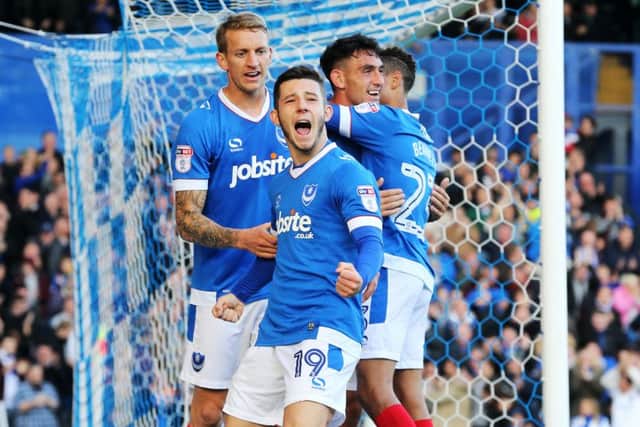 Conor Chaplin celebrates scoring against Notts County last Saturday Picture: Joe Pepler