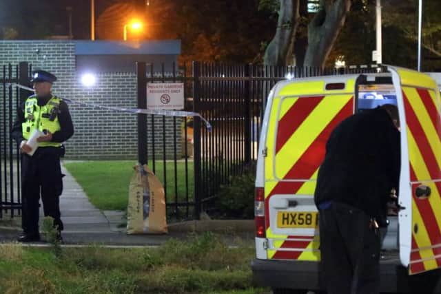 Police at the scene of the stabbing in Somers Town on Thursday Picture: UKNIP