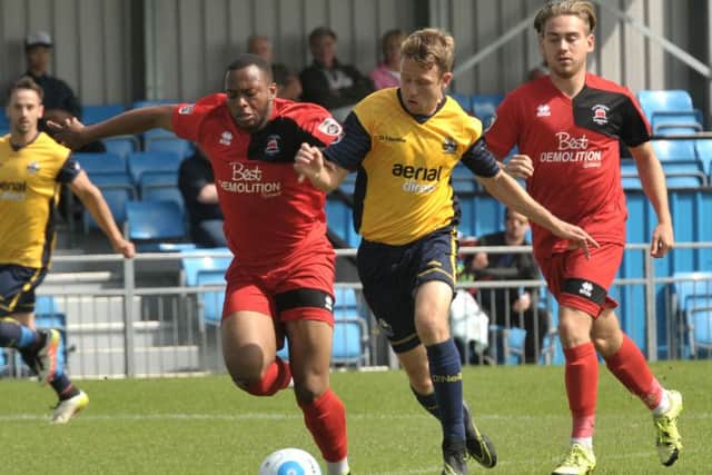 Warren Bentley put Gosport Borough ahead in their league match victory against Hemel Hempsted