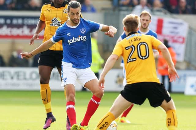Christian Burgess put in a man-of-the-match performance at the back for Pompey against Cambridge United Picture: Joe Pepler