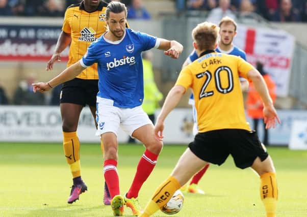 Christian Burgess put in a man-of-the-match performance at the back for Pompey against Cambridge United Picture: Joe Pepler