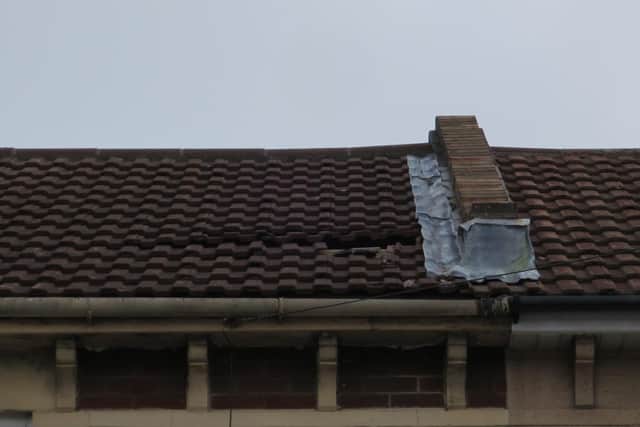 Damage to a roof in Widley Road, Stamshaw, after a man was in a stand-off with police.