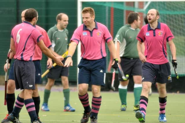 Ian Cheshire celebrates the first of his two goals. Picture: Mick Young (161181-04)