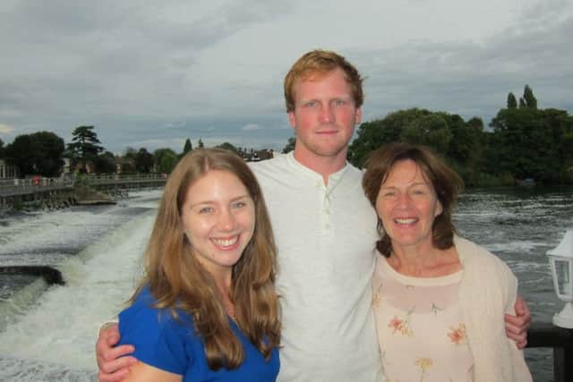 Anne Yendell with her children Alice and Olly Gellett - Olly died after contracting swine flu