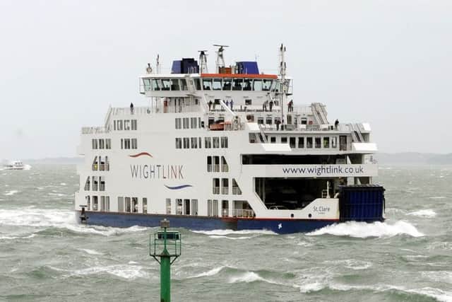 WEATHER OLD PORTSMOUTH       (NEWS)      MRW     26/8/2015The St Clare Wightlink ferry.Picture by:  Malcolm Wells (150826-1887c)Professional Photographer Mobile: 07802 217 569E: malcolmrichardwells@gmail.com PPP-160322-105155001
