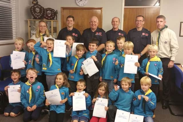 1st Whiteley Beavers collecting their Duke of Cornwall awards