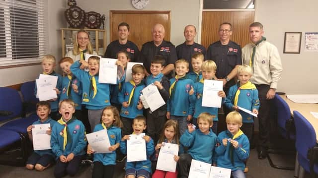 1st Whiteley Beavers collecting their Duke of Cornwall awards