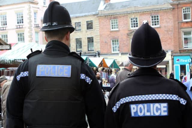 NDET 96213Stock pic - generic photo of beat bobbies Police in Chesterfield Town Centre PPP-141012-154408001