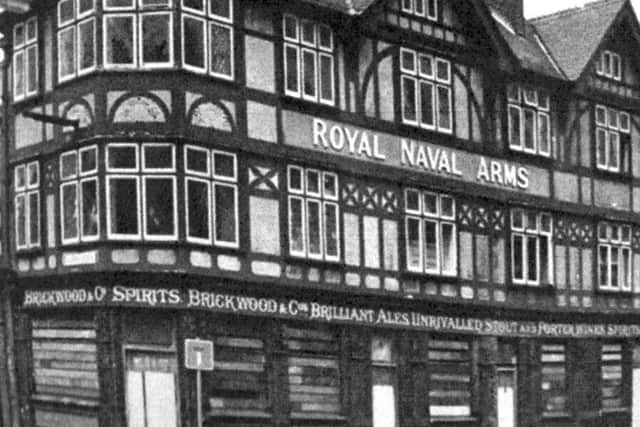 THEN The Royal Naval Arms, a superb half-timbered building that stood on the corner of Queen Street and York Place, Portsea, Portsmouth