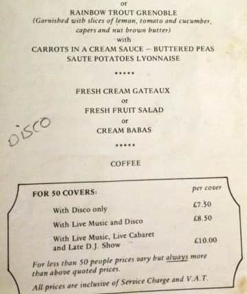 A group menu from the Playroom restaurant at the Playboy Club.