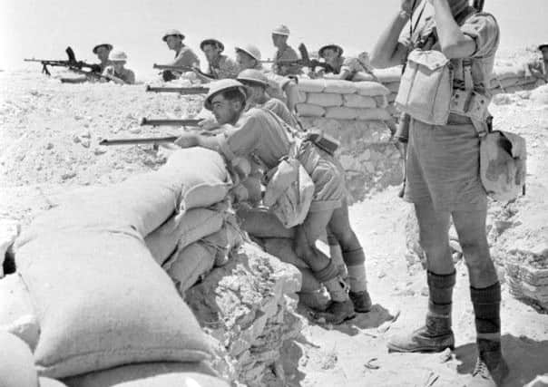 British infantry manning a sandbagged defensive position near El Alamein.                                                                  Picture: Imperial War Museum