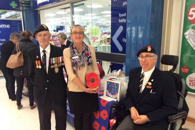 Harry Marrington, Sylvie Hasson and Mike Homer at Fareham's poppy appea launch