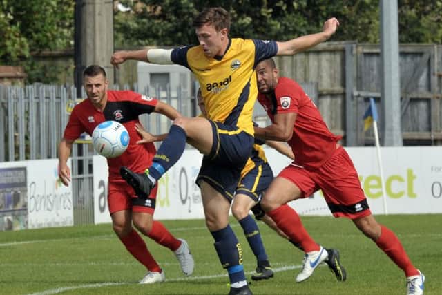 Gosport Borough striker Chris Flood may play some part tomorrow after recovering from a knee operation Picture: Mick Young