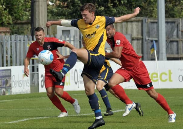 Gosport Borough striker Chris Flood may play some part tomorrow after recovering from a knee operation    Picture: Mick Young
