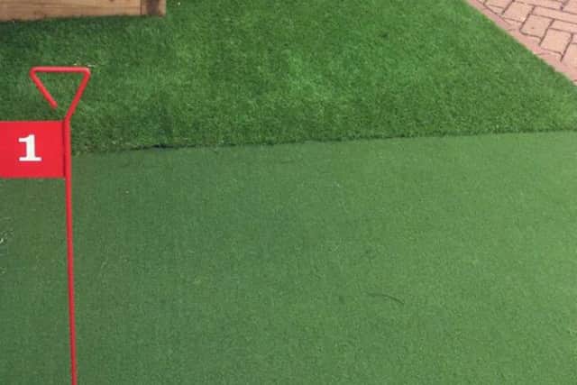 The golf hole in Zach Wheeler's garden Picture: David George