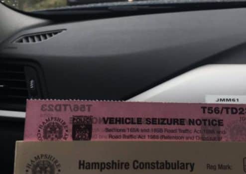 Picture via Twitter by Hants Road Policing