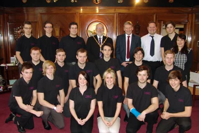 SUCCESS Apprentices from Defence Munitions Gosport visiting the mayor of Gosport, Cllr Richard Dickson, a year ago