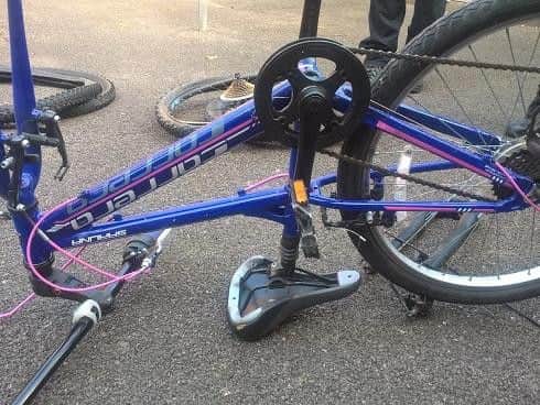 Bike frames recovered by police in a raid at an address in Little Southsea Street.
