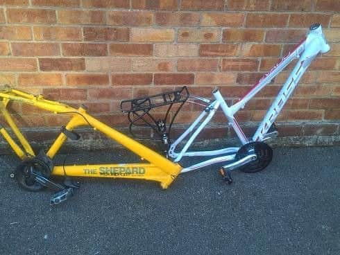 Bike frames recovered by police in a raid at an address in Little Southsea Street.