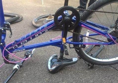 Bike frames recovered by police in a raid at an address in Little Southsea Street.