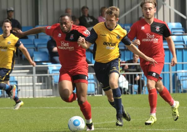 Warren Bentley missed a penalty in Gosport Borough's 1-1 draw with Welling  Picture: Mick Young