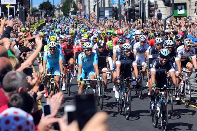 The start of the Tour de France in July 2014