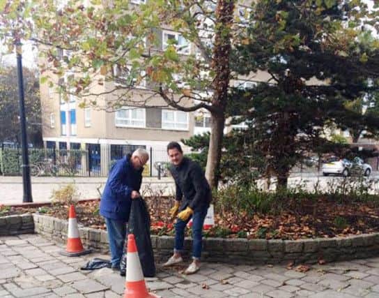 TIDY Members of the Labour group working in the St Georges Square area of Portsea