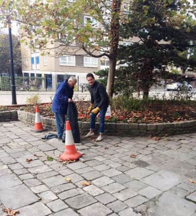 TIDY Members of the Labour group working in the St Georges Square area of Portsea