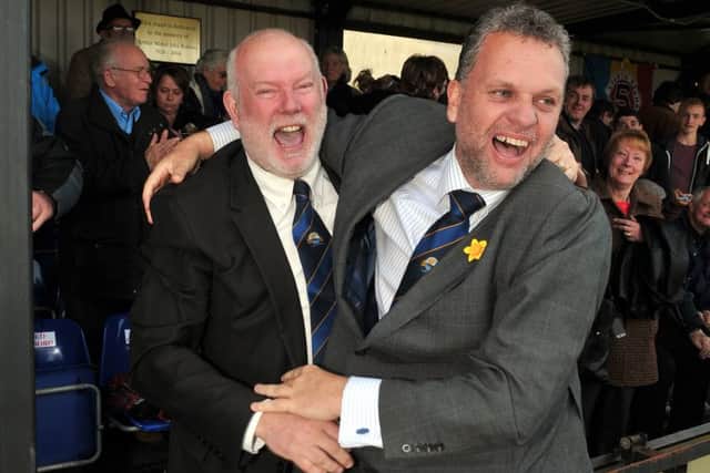 Gosport Borough chairman Mark Hook with manager Alex Pike