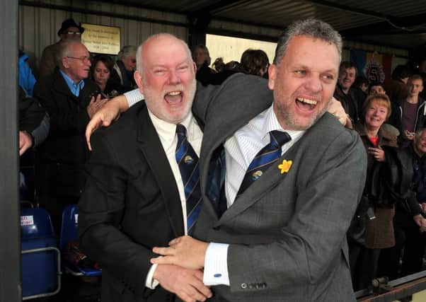 Gosport Borough chairman Mark Hook with manager Alex Pike