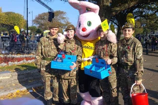 Children from the Hampshire and Isle of Wight Army Cadet Force during their collection at this year's Great South Run