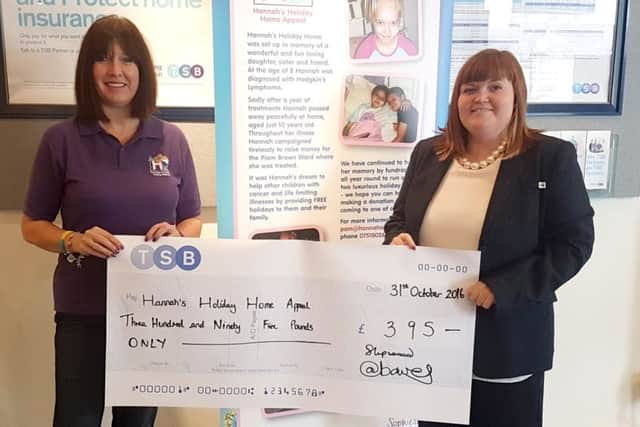 Pam Marshall with Abbey Bowes, a local banker at TSB Petersfield